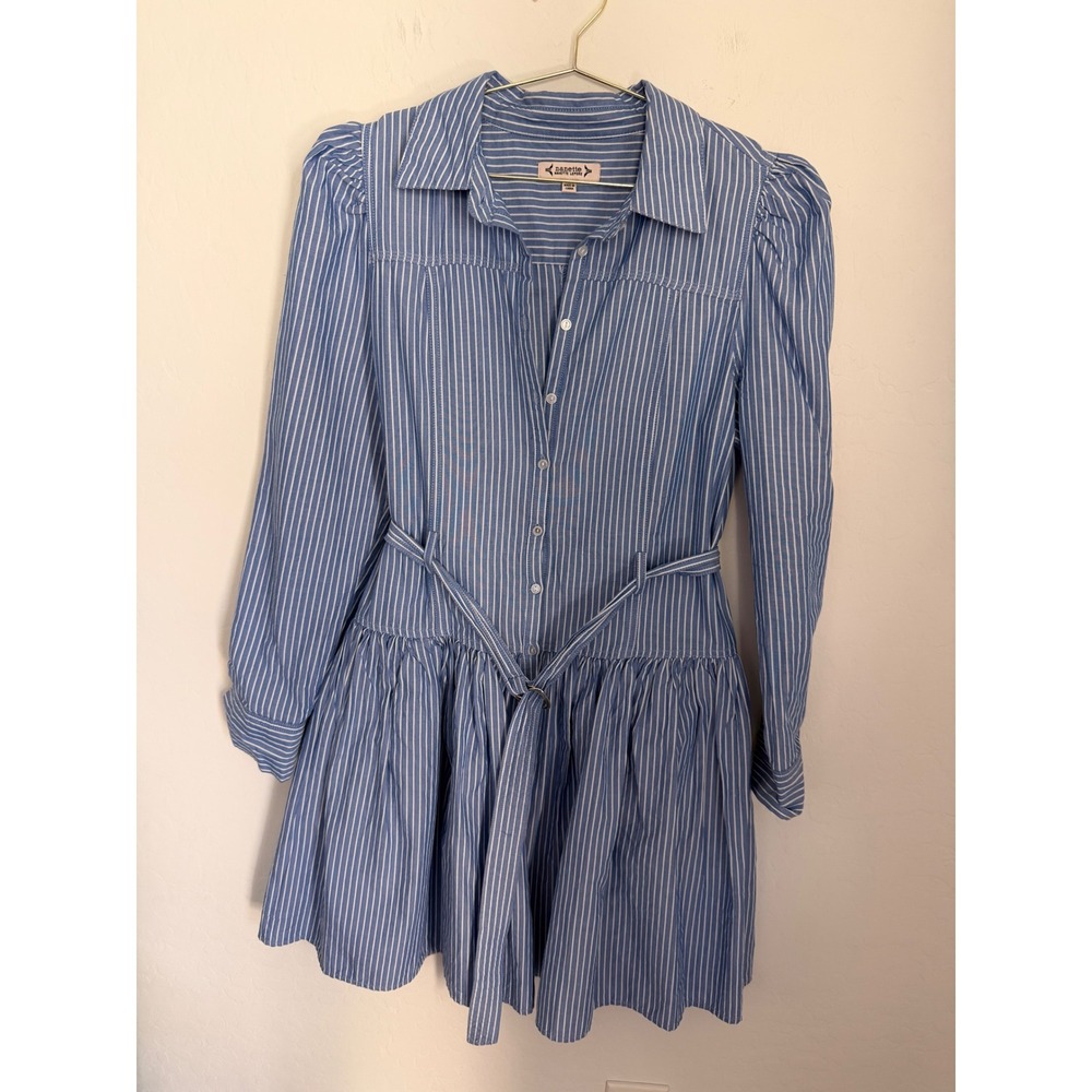 Nanette Lepore Preppy Old Money 100% Cotton Button Front Shirt Mini Dress Sz 10